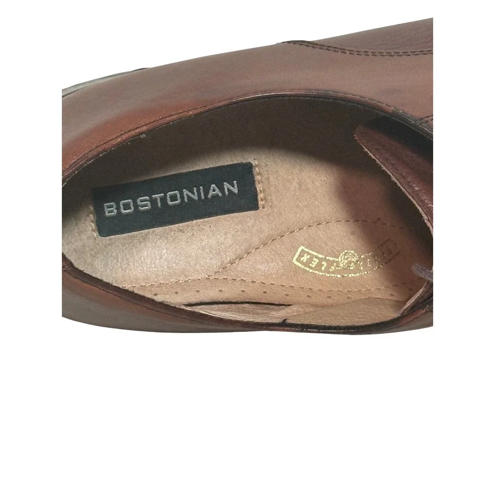 Bostonian Mens Leather Cap Toe Oxford Dress‎ Shoes Brown Lace Up Size 13